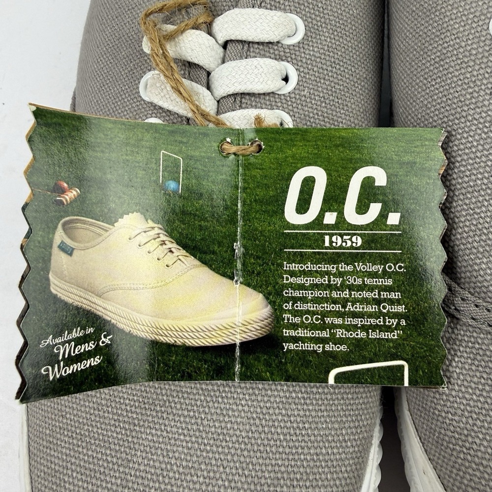 Volley OC Shoes 9 Mens Gray Canvas Lace Up Sneaker Australian Tennis Brand New - Picture 3 of 7